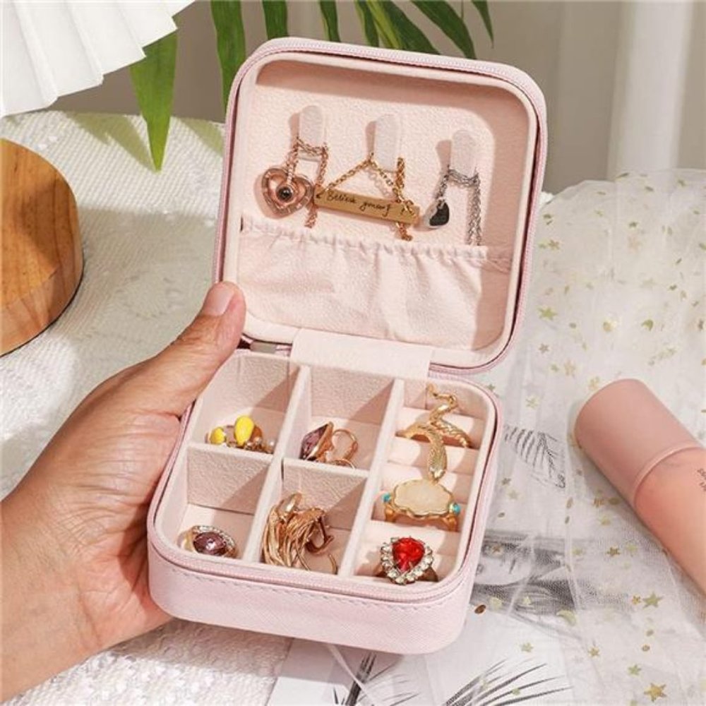 NEW - Leather Small Travel Jewelry Case,Portable Jewelry Box - Picture 2 of 7